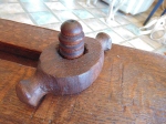 tension screw and nut on the bench